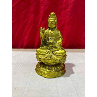 Tượng Phật Bà Quan Âm Bồ Tát Bằng Đồng Vàng Để Ô tô Vật phẩm Phong Thuỷ Tâm Linh Trang Trí