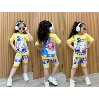 Set 3D lửng bé gái chất thun lạnh cực đẹp ankids cho bé từ 10 đến 42kg