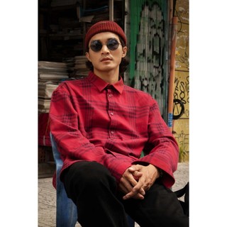 Áo Sơ Mi Nam Tay Dài Flannel Kẻ Caro Nhãn Trang Trí Form Loose - 10F23SHL028 | LASTORE MENSWEAR