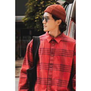 Áo Sơ Mi Nam Tay Dài Flannel Kẻ Caro Nhãn Trang Trí Form Loose - 10F23SHL028 | LASTORE MENSWEAR