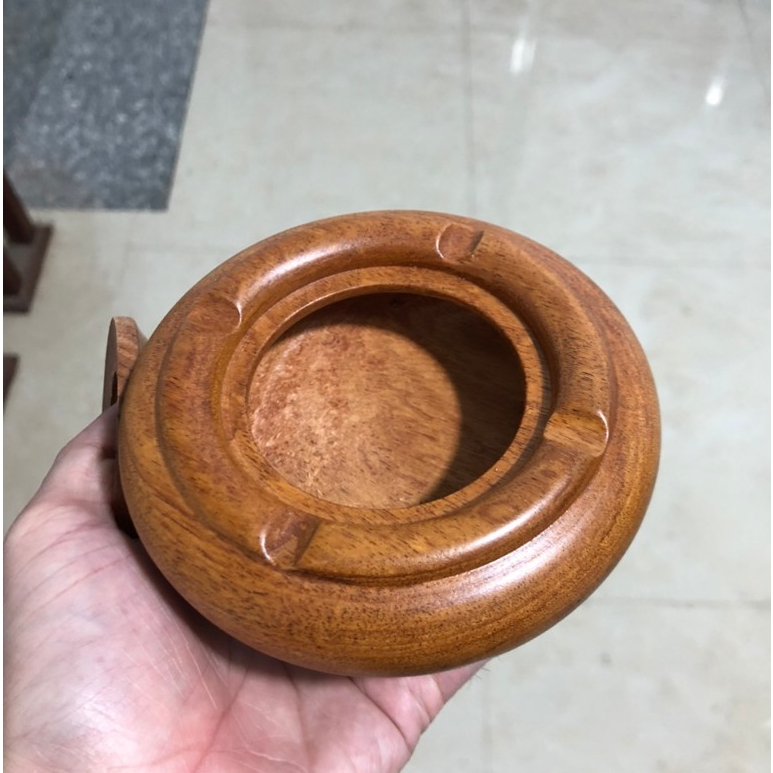 Gạt tàn to cỡ khủng gỗ Hương có nắp đẹp tiện lợi hàng giá xưởng làng nghề tiện gỗ nhị khê