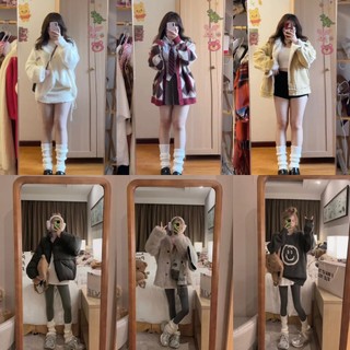 Tất Ống Chân Vớ Dệt Kim Đen Trắng Y2K Lolita Nhật Bản Giữ Ấm Chân Mùa Đông Timo T65