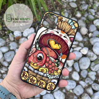 Tấm dán Skin Mặt Sau Mèo Thần Tài MS024 FULL VIỀN 15 pro max,14 pro max,13 pro max,12 pro max,11 pro max - FukiShop