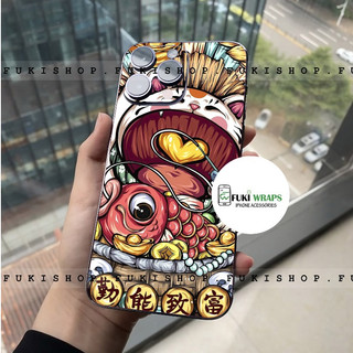 Tấm dán Skin Mặt Sau Mèo Thần Tài MS024 FULL VIỀN 15 pro max,14 pro max,13 pro max,12 pro max,11 pro max - FukiShop