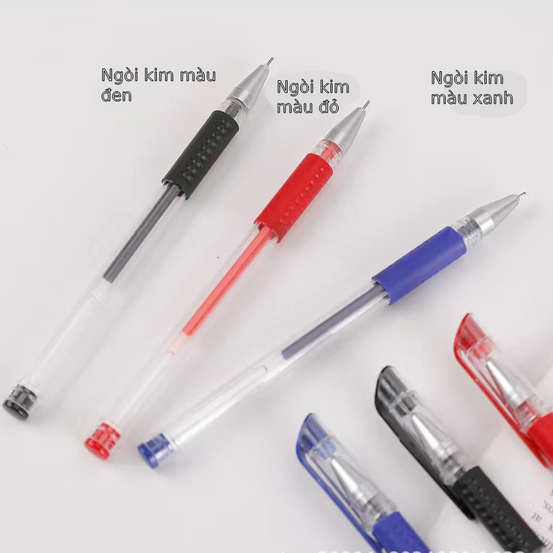 Bút Bi Bút Gel 3 Màu Đen Đỏ Xanh Bút Nước Ngòi To Và Nhỏ | Shopee Việt Nam