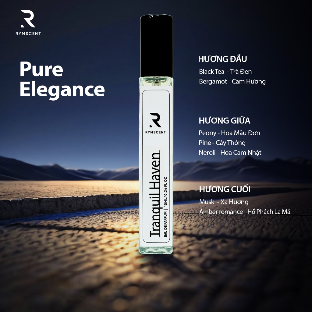 Nước hoa Nam Pure Elegance 10ml | Nhóm hương tươi mát, độ lưu hương từ 6h-8h | Dạng xịt.