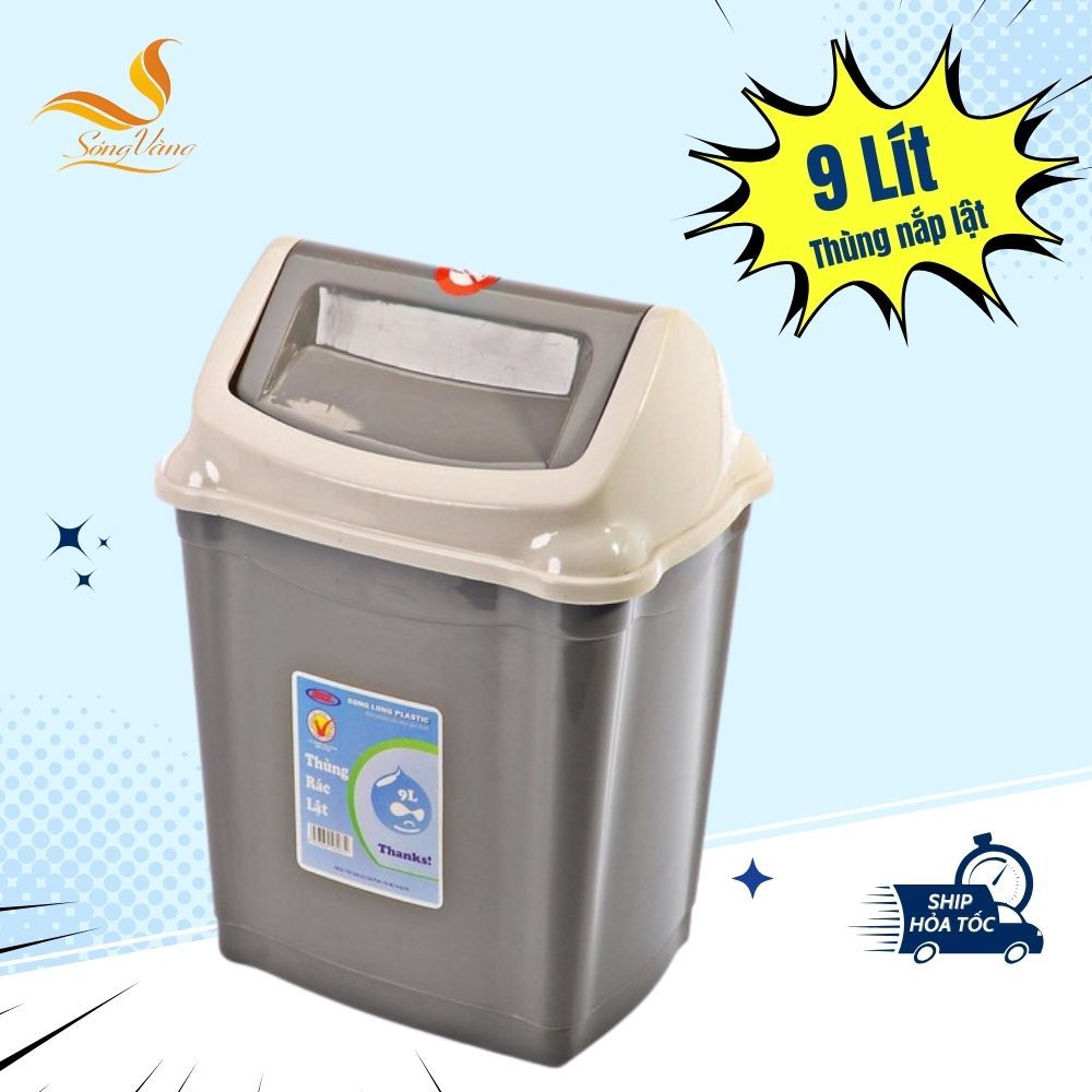 Thùng rác nắp lật tiện dụng SÓNG VÀNG đủ kích cỡ 5L/9L/16L/28L | Shopee ...