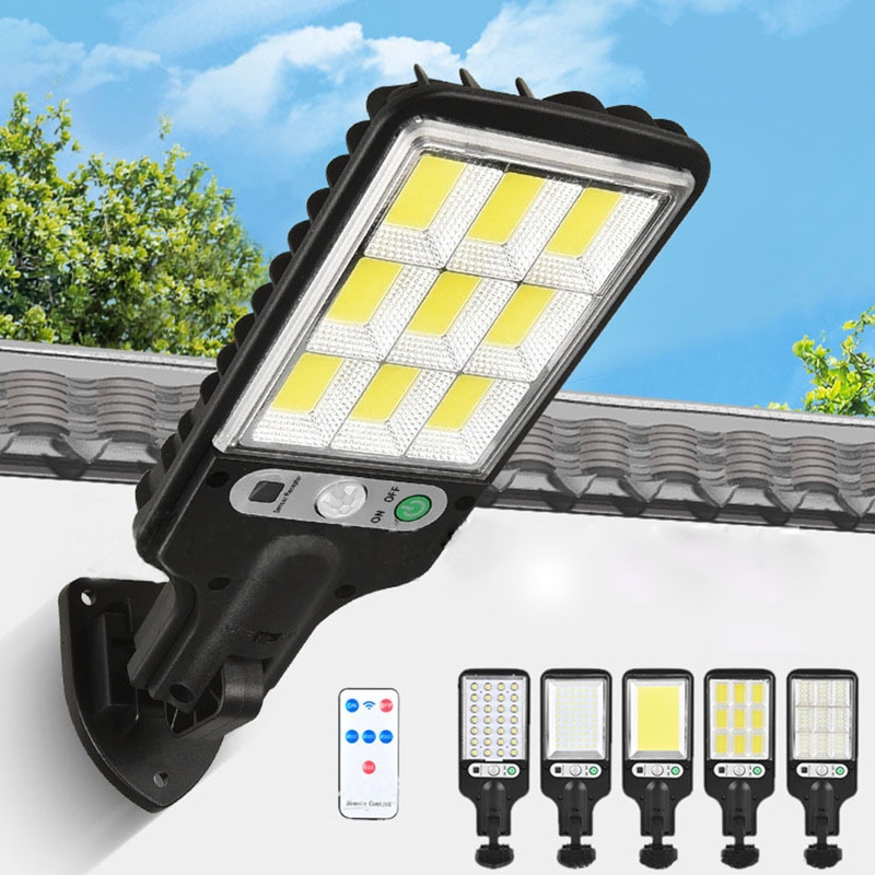 Đèn cảm biến chuyển động năng lượng mặt trời siêu sáng chống nước IP65 có remote