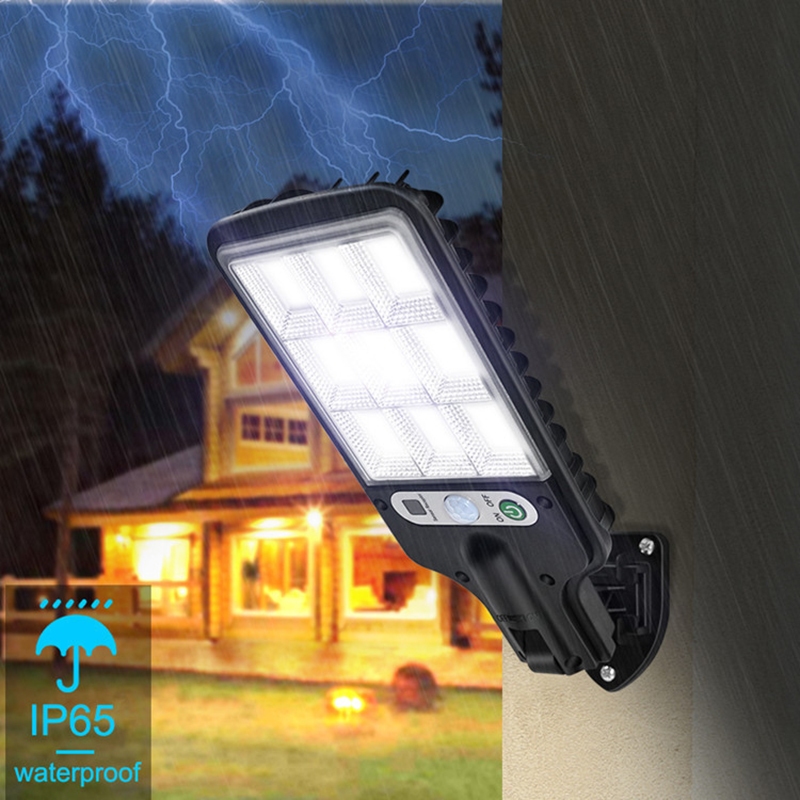 Đèn cảm biến chuyển động năng lượng mặt trời siêu sáng chống nước IP65 có remote