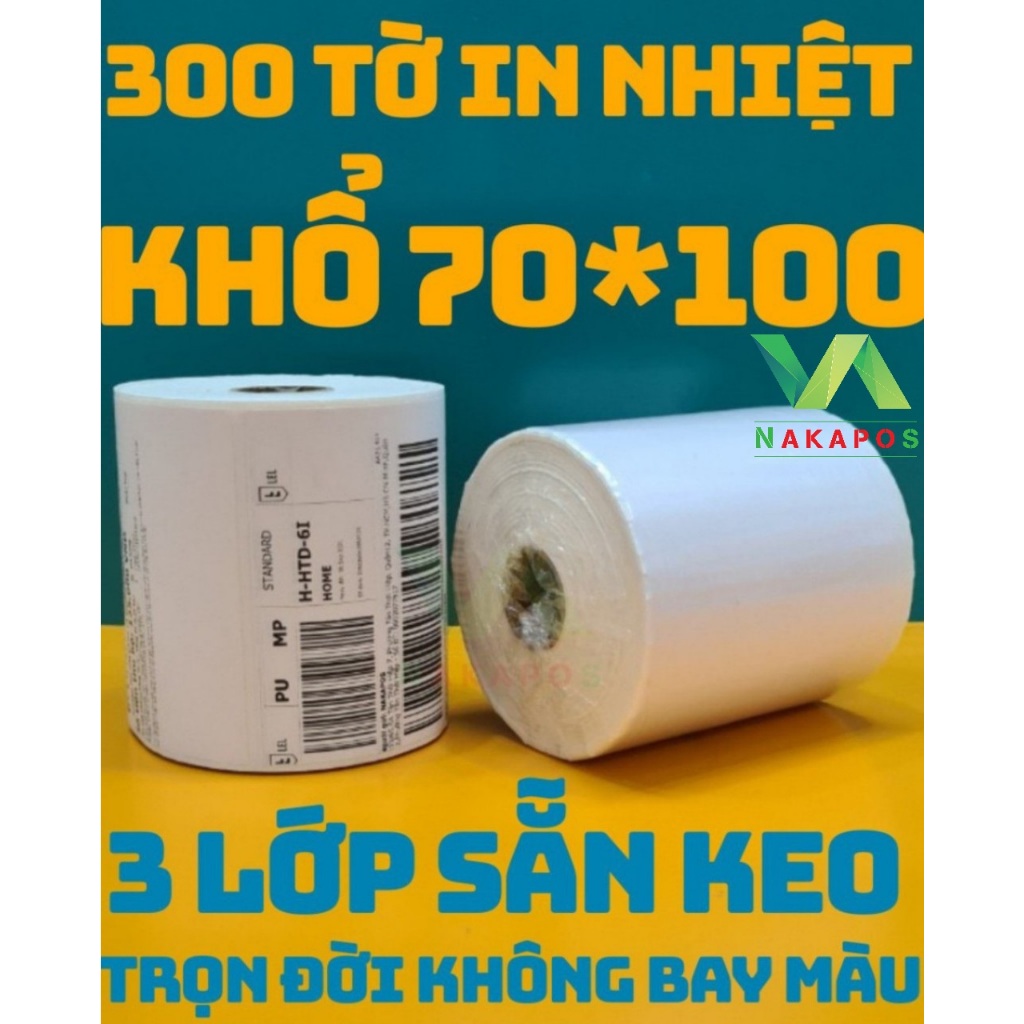 [CUỘN 30 MÉT] Giấy in đơn hàng shopee  7*10 cm Decal nhiệt 3 lớp tự dán chống nước 70*100 mm Giấy nhiệt in mã vạch A7