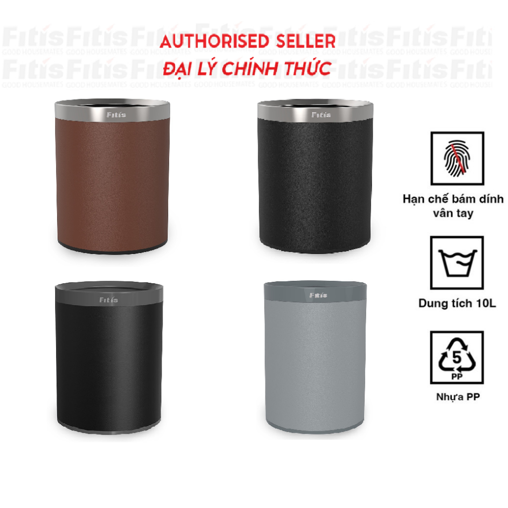 Thùng rác FITIS 2 LỚP DUAL TRỤ TRÒN không nắp(10L-22*22*30cm) | Shopee ...