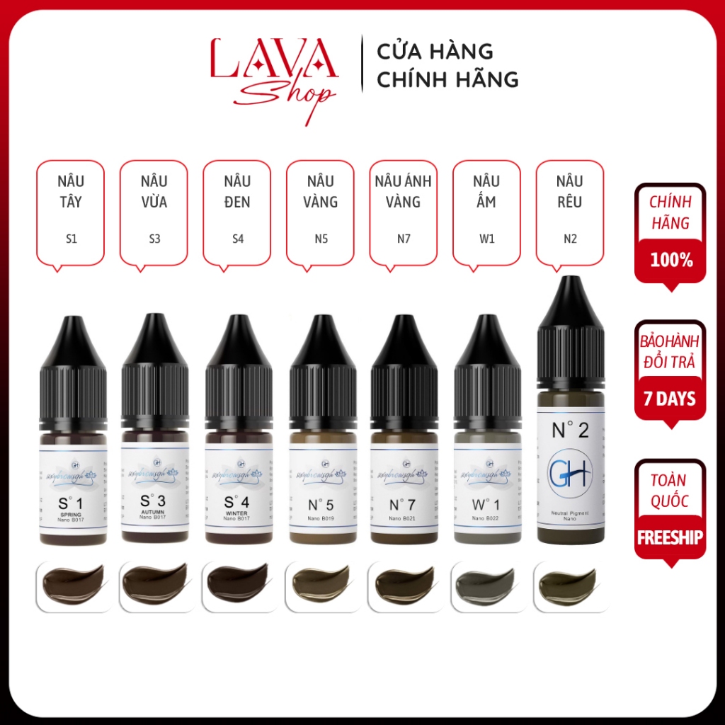Mực Gh Chai Tròn Chuyên Kỹ Thuật HairStocke Điêu Khắc Sợi Hạt Chân Mày