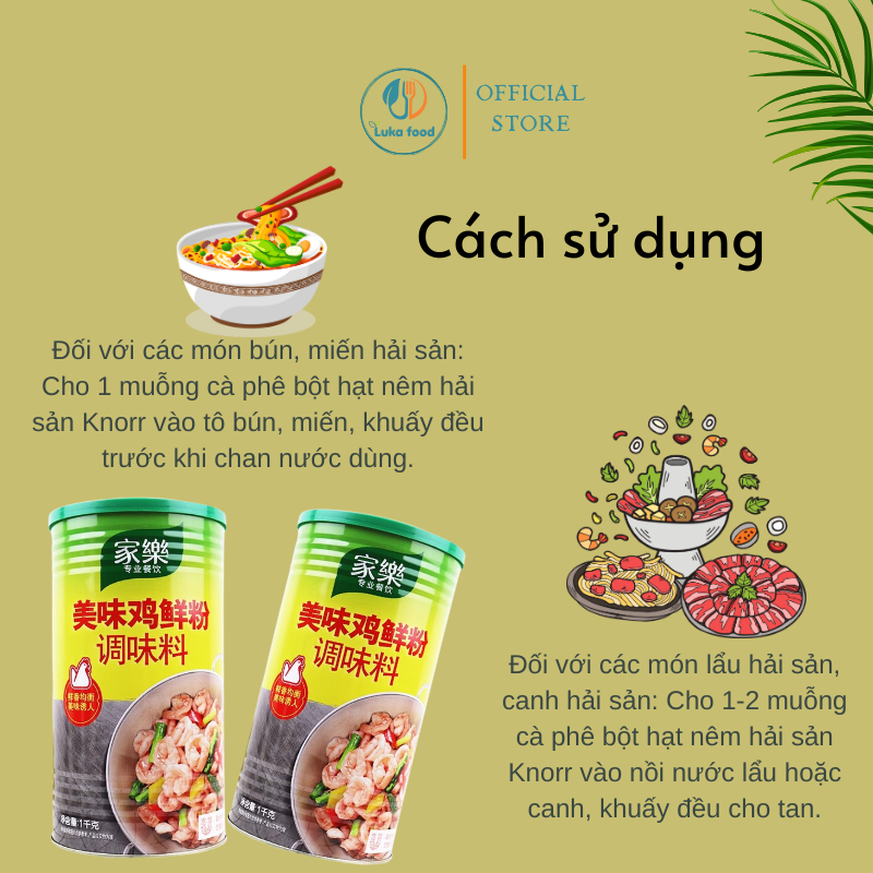 Hạt Nêm Knorr Hải Sản Hong Kong Cao Cấp (Túi 1KG) - Vị Ngọt Thanh, Chuyên Dùng Cho Lẩu, Canh, Hủ Tiếu Luka Food