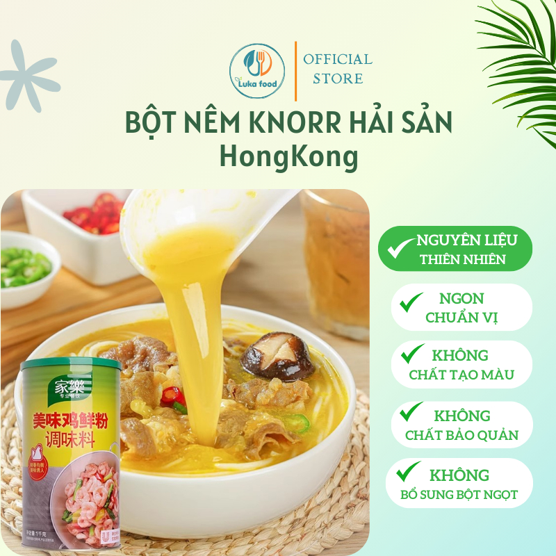 Hạt Nêm Knorr Hải Sản Hong Kong Cao Cấp (Túi 1KG) - Vị Ngọt Thanh, Chuyên Dùng Cho Lẩu, Canh, Hủ Tiếu Luka Food