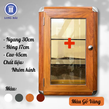 Tủ thuốc gia đình, tủ y tế lớn 30 x 17 x 45 cm treo tường, tiện lợi. Mới 100%