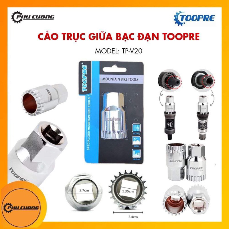 Tháo ổ trục rỗng Cảo trục giữa bạc đạn xe đạp TOOPRE cao cấp chính hãng ...