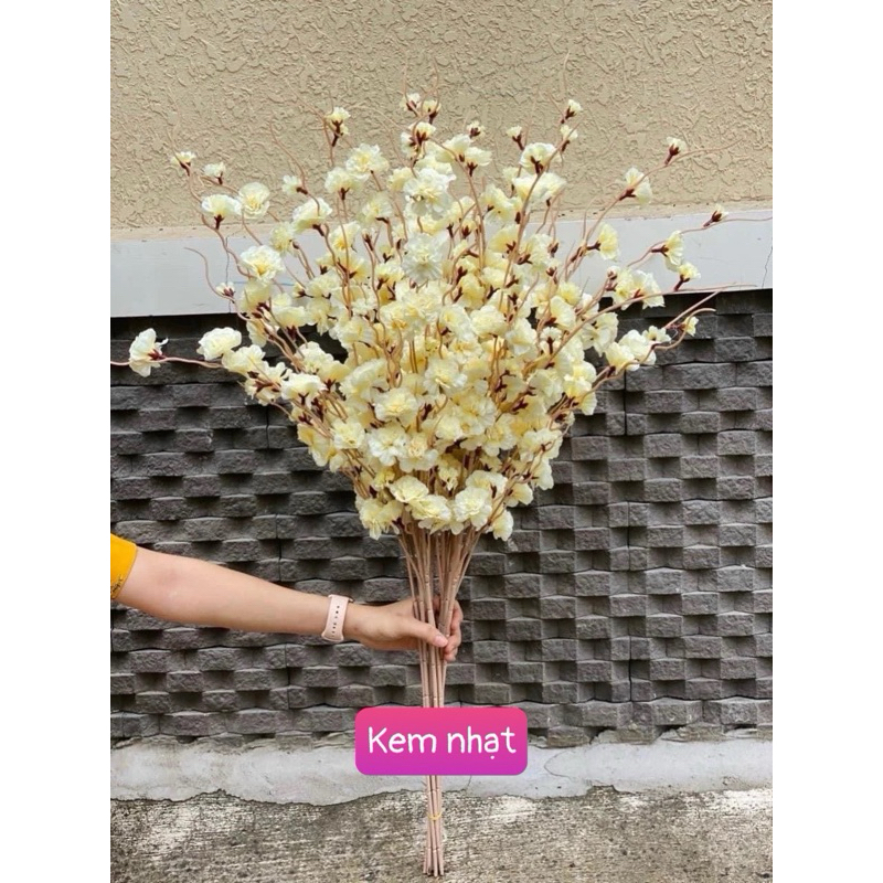 lcành đào râu trang trí hoa vải lụa | Shopee Việt Nam