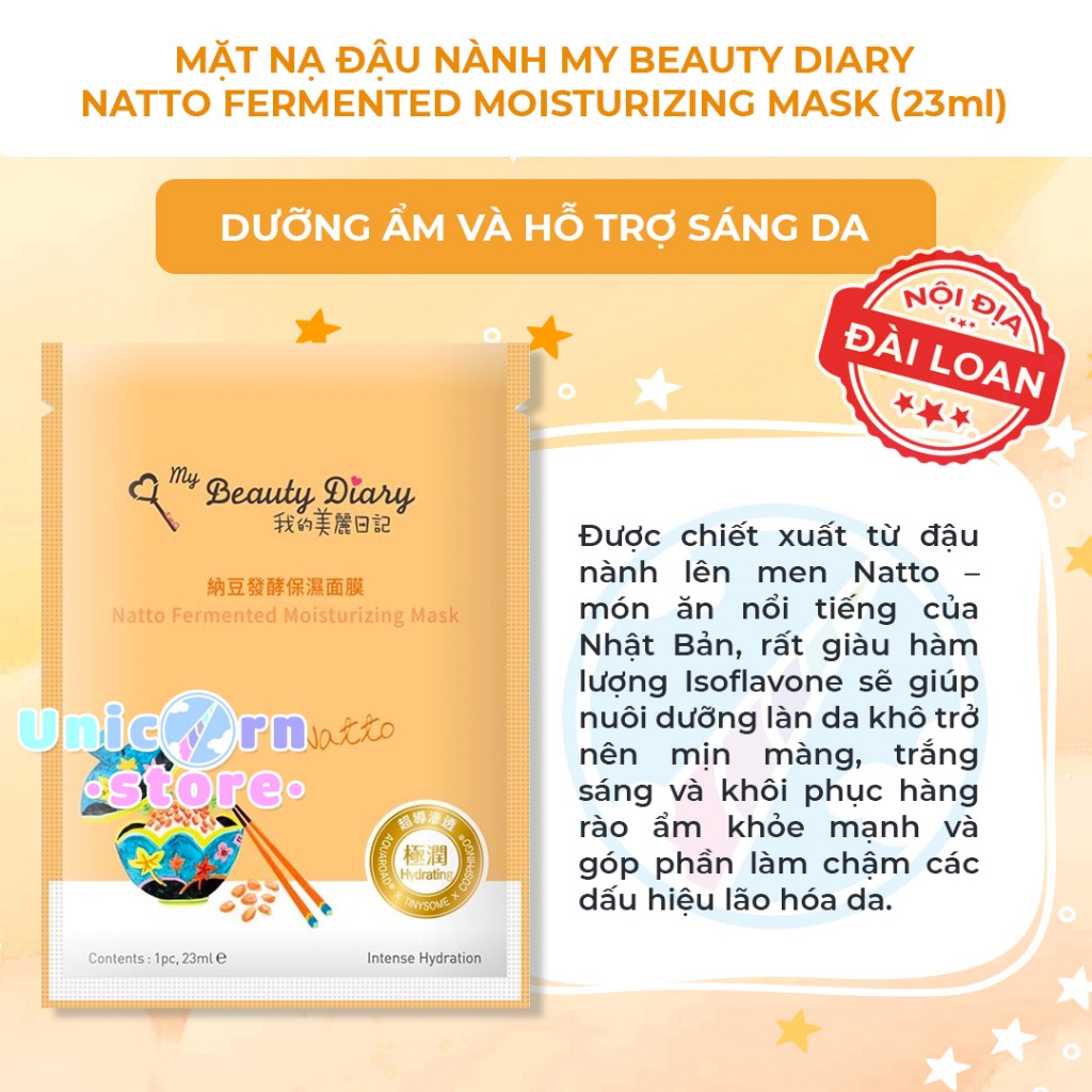[Bản Đài] Mặt Nạ My Beauty Diary Nature Key Line 23ml/miếng Có Bill Hàng