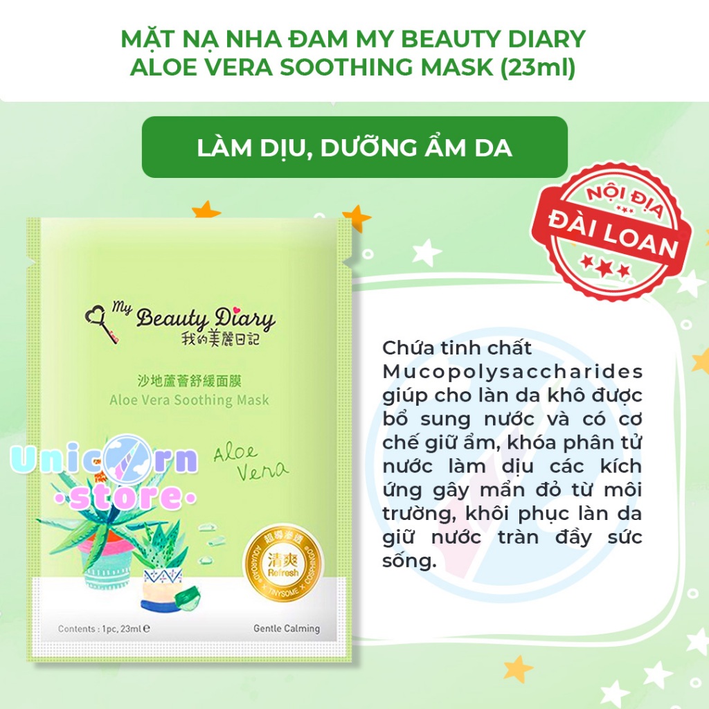 [Bản Đài] Mặt Nạ My Beauty Diary Nature Key Line 23ml/miếng Có Bill Hàng
