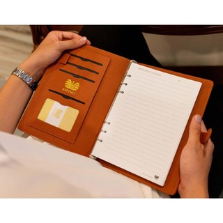 Sổ da Saffiano cao cấp ASPENEY Notebook - NÂU