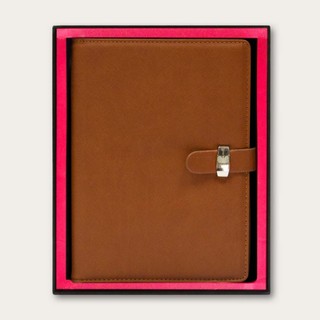 Sổ da Saffiano cao cấp ASPENEY Notebook - NÂU