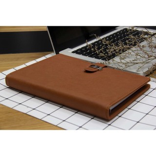 Sổ da Saffiano cao cấp ASPENEY Notebook - NÂU