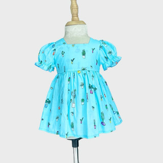 Váy bé gái màu xanh cột nơ sau lưng dễ thương 8-15kg BÍ NGÔ NHỎ CS009