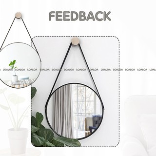 Gương dây da treo tường gương tròn trang điểm nhiều size đẹp để trang trí decor phòng khách phòng ngủ nhà tắm