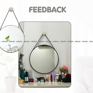 Gương dây da treo tường gương tròn trang điểm nhiều size đẹp để trang trí decor phòng khách phòng ngủ nhà tắm