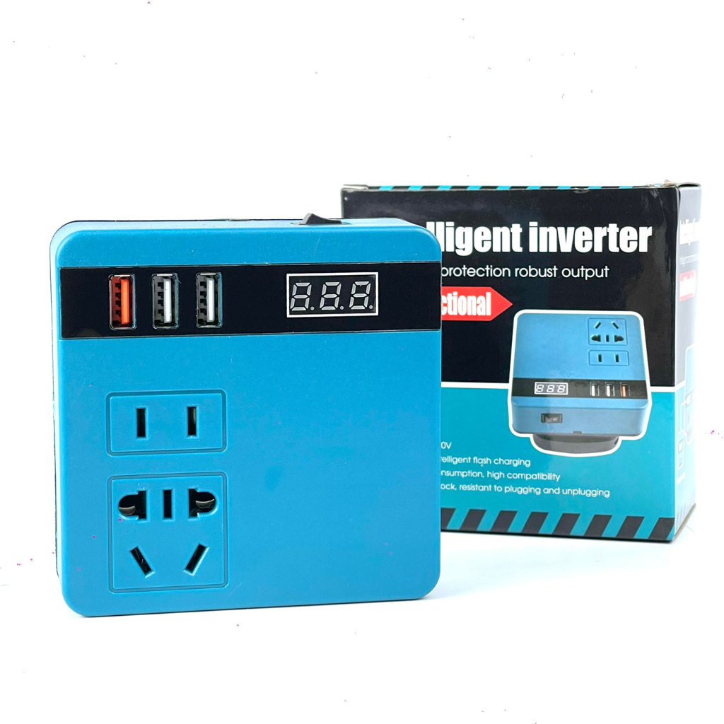 Bộ chuyển đổi nguồn pin 18V-21V lên điện 220V sử dụng cho pin chân phổ thông Makita 4cm dòng điện 200W