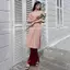 Set áo dài cách tân nhung chéo tay lửng đính cúc ngọc phối nơ hai bên vai tặng kèm quần lụa HAVANA AD40