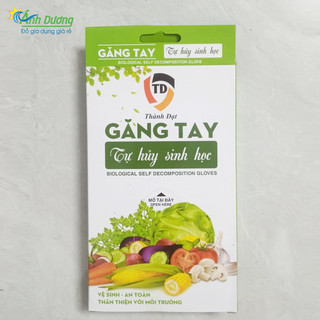 Hộp 100 cái găng tay nilong tự hủy sinh học an toàn thân thiện môi trường
