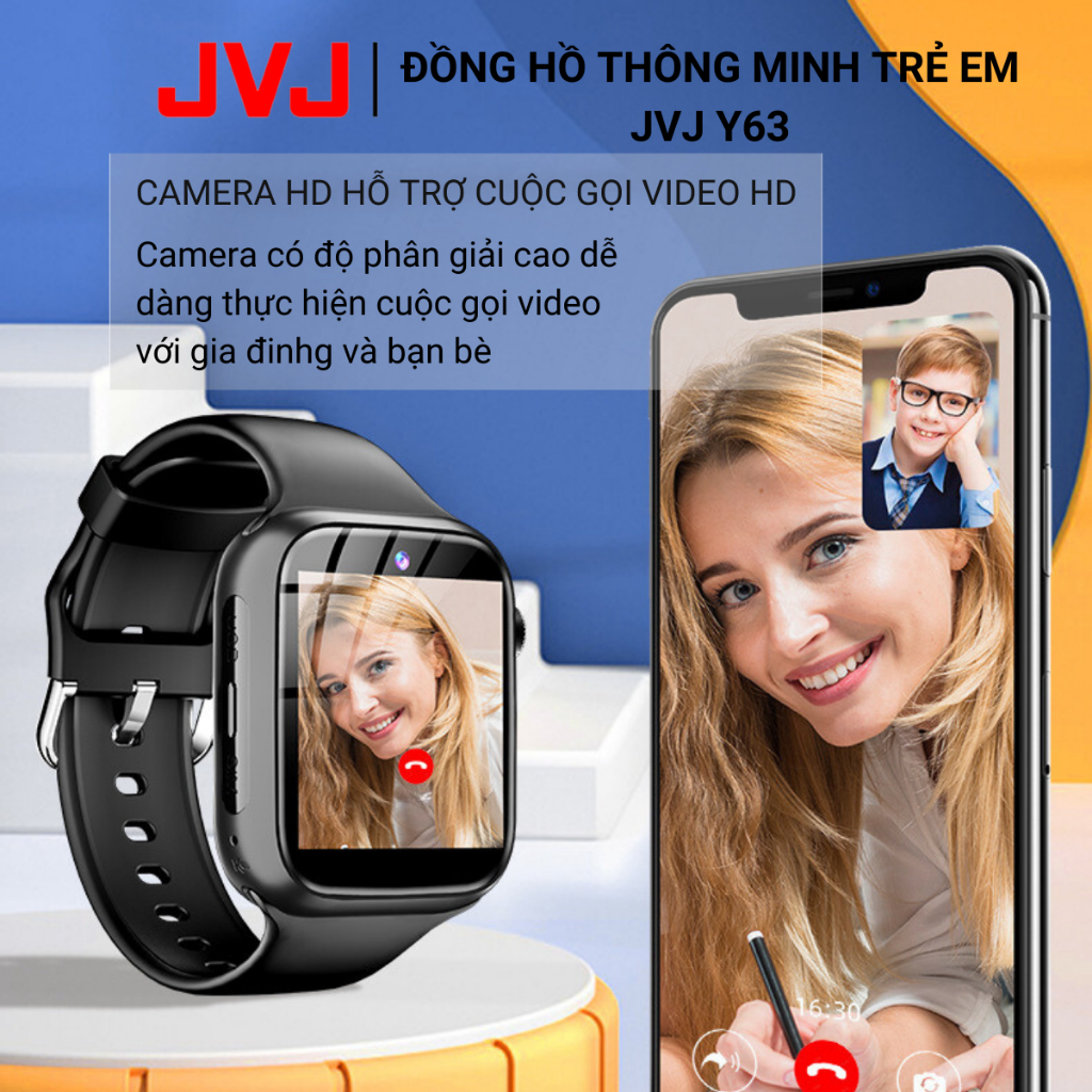 Ảnh Đồng hồ Thông Minh Trẻ Em JVJ Y63, Call Video Lắp Sim Nghe Gọi 2 Chiều Định Vị Chính Xác Kháng Nước 2