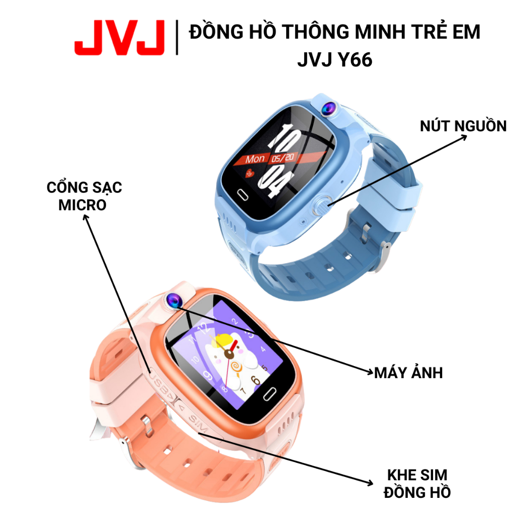 Ảnh Đồng Hồ Thông Minh Trẻ Em JVJ Y66, Hỗ Trợ Tiếng Việt, Kháng Nước,Video Call, Nghe Gọi 2 Chiều 3
