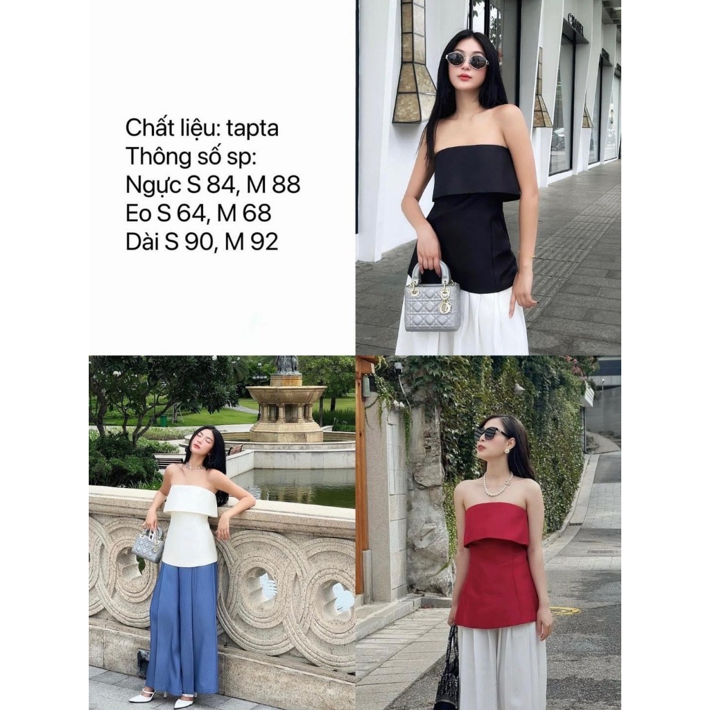 Áo ống kiểu cúp ngực trễ vai cực xinh chất liệu Tapta cứng cáp ảnh thật trải sàn - Vico Top Gem Boutique