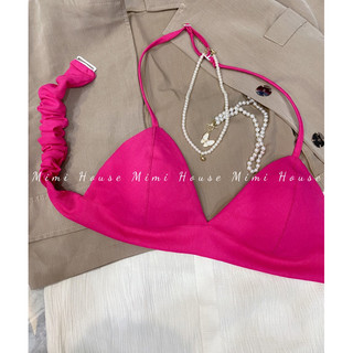 [Hàng sẵn ] Áo bralette cài dây cổ bảng lưng to chất linen thoáng mát - Handmade by Mimihouse