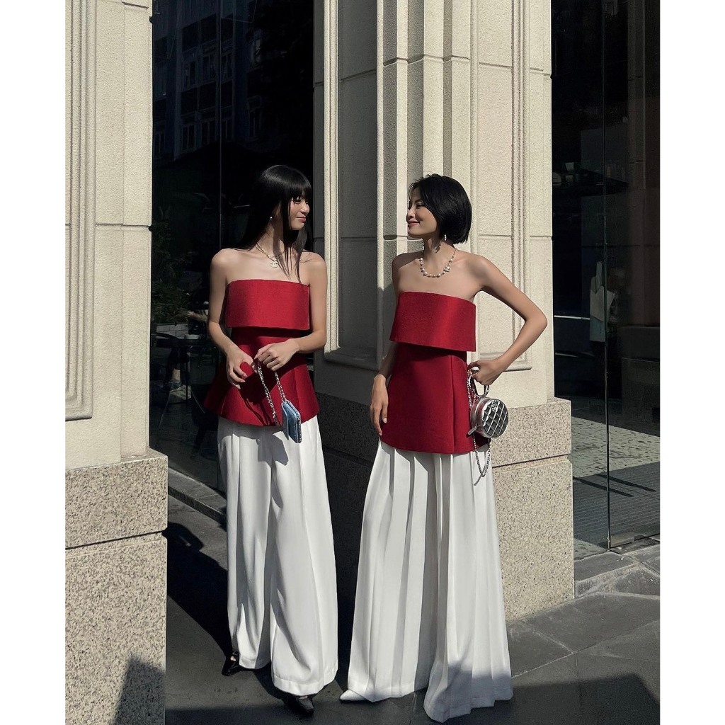Áo ống kiểu cúp ngực trễ vai cực xinh chất liệu Tapta cứng cáp ảnh thật trải sàn - Vico Top Gem Boutique