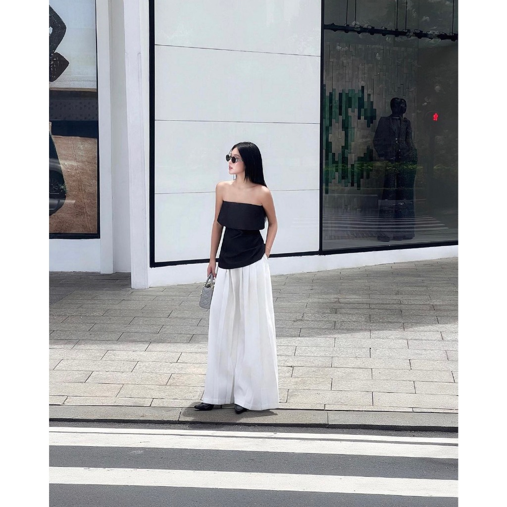 Áo ống kiểu cúp ngực trễ vai cực xinh chất liệu Tapta cứng cáp ảnh thật trải sàn - Vico Top Gem Boutique