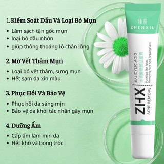 Kem Hết Mụn ZHX Loại Bỏ Mụn và Vết Thâm Hoàn Toàn, Thu Nhỏ Lỗ Chân Lông, Dưỡng ẩm Sáng Da