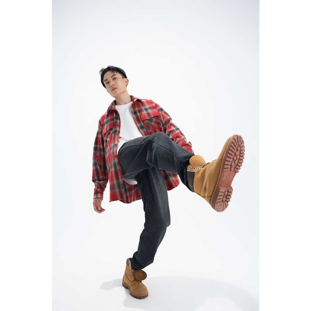 Quần Jeans BOO Unisex In Logo Essential Dáng Straight Fit