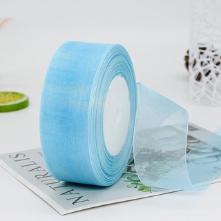 Cuộn dây ruy băng vải voan bản to 5cm phụ kiện, trang trí, làm hoa, cột nơ, gói quà handmade đủ màu sắc