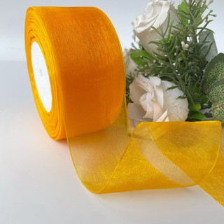 Cuộn dây ruy băng vải voan bản to 5cm phụ kiện, trang trí, làm hoa, cột nơ, gói quà handmade đủ màu sắc