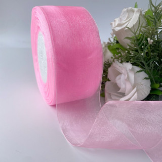 Cuộn dây ruy băng vải voan bản to 5cm phụ kiện, trang trí, làm hoa, cột nơ, gói quà handmade đủ màu sắc