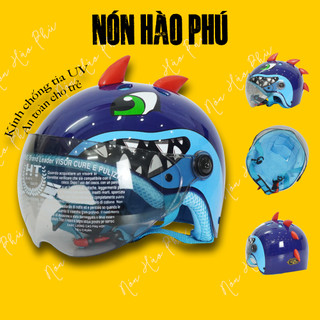 Mũ bảo hiểm trẻ em 4-12 tuổi HÌNH CÁ MẬP, CÓ KÍNH chất liệu nhựa ABS an toàn cho trẻ. nón ảnh 2