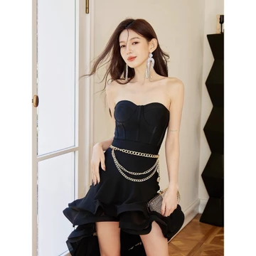 Váy ôm body xoè bồng xếp tầng - Váy cúp ngực đuôi tôm 𝐌𝐞𝐥𝐢𝐚 𝐃𝐫𝐞𝐬𝐬 (có mút ngực)