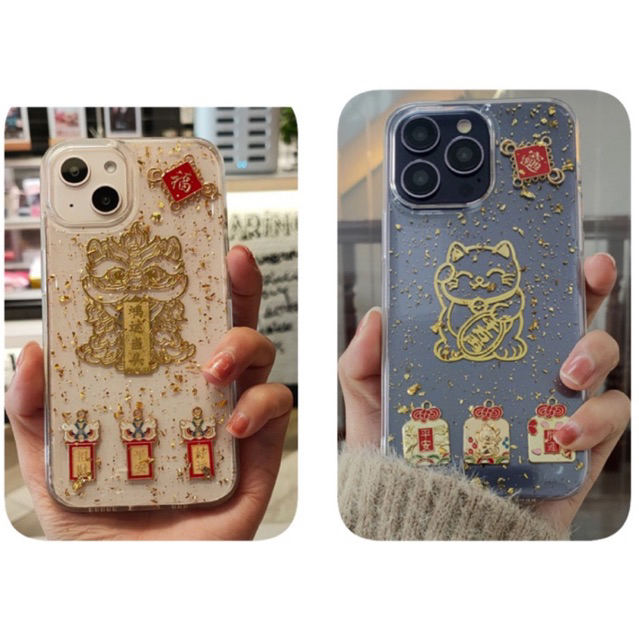 [ ỐP TếT ] Ốp Lưng Mèo Thần Tài và Sư Tử Thần Tài dành cho iP 11 đến 15 Pro Max