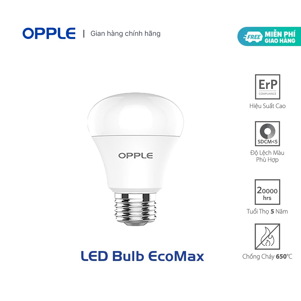 Đèn LED OPPLE EcoMax 1 Bulb A55 E27 7W - Tiết Kiệm Năng Lượng - Hiệu ...