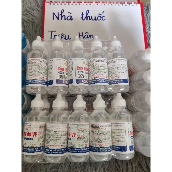 5 chai cồn y tế ethanol 90 độ trắng, 70 độ trắng chai 60ml