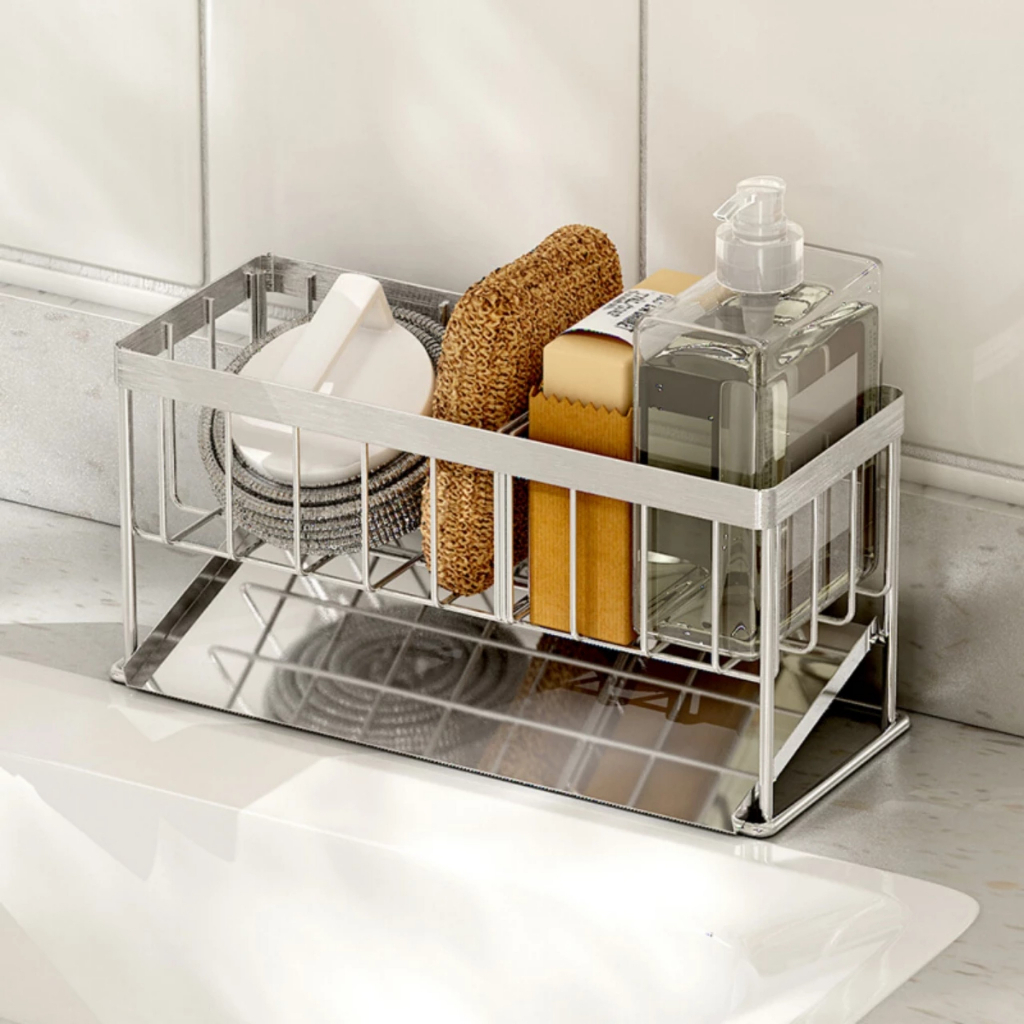 Kệ để đồ rửa bát 2 phân loại inox và sắt sơn tĩnh điện không gỉ, tiện lợi