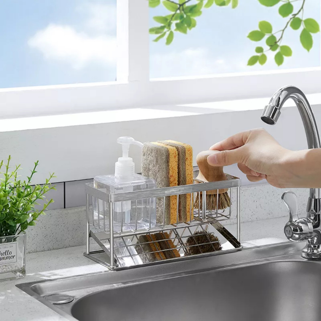 Kệ để đồ rửa bát 2 phân loại inox và sắt sơn tĩnh điện không gỉ, tiện lợi